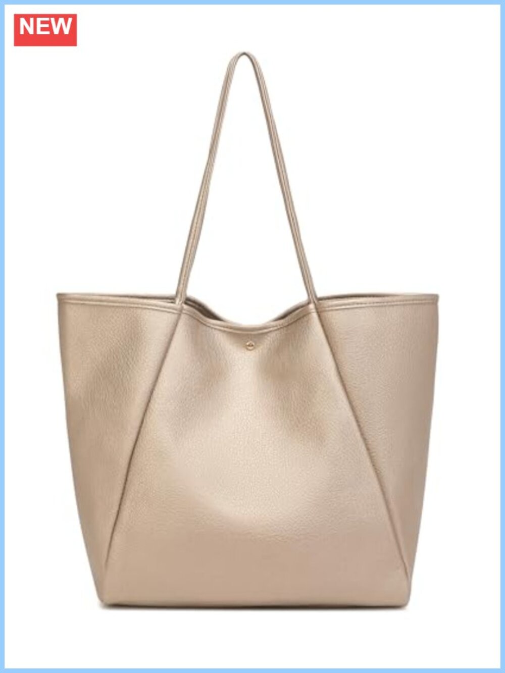Large Leather Tote Bag Women Minimalist Office Handbag Spacious Work Bag